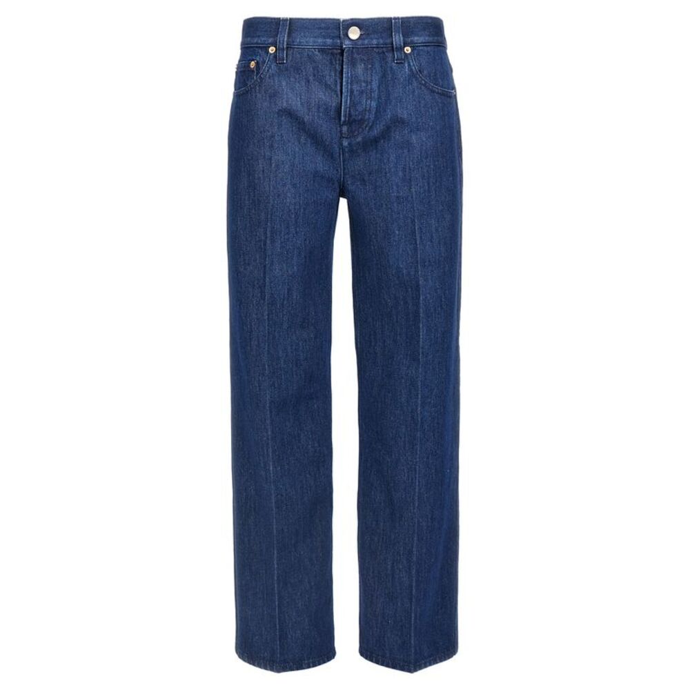 Gucci Blue Cotton Straight-Leg Women's Jeans